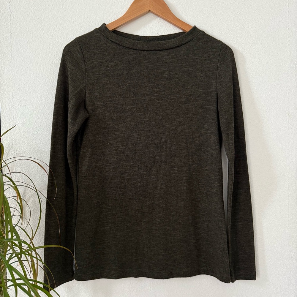 dip Dark Green Long Sleeve Top